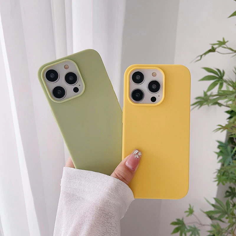 Luxury Candy Color Silicone Case for iPhone 16 15 14 13 12 11 Pro Max