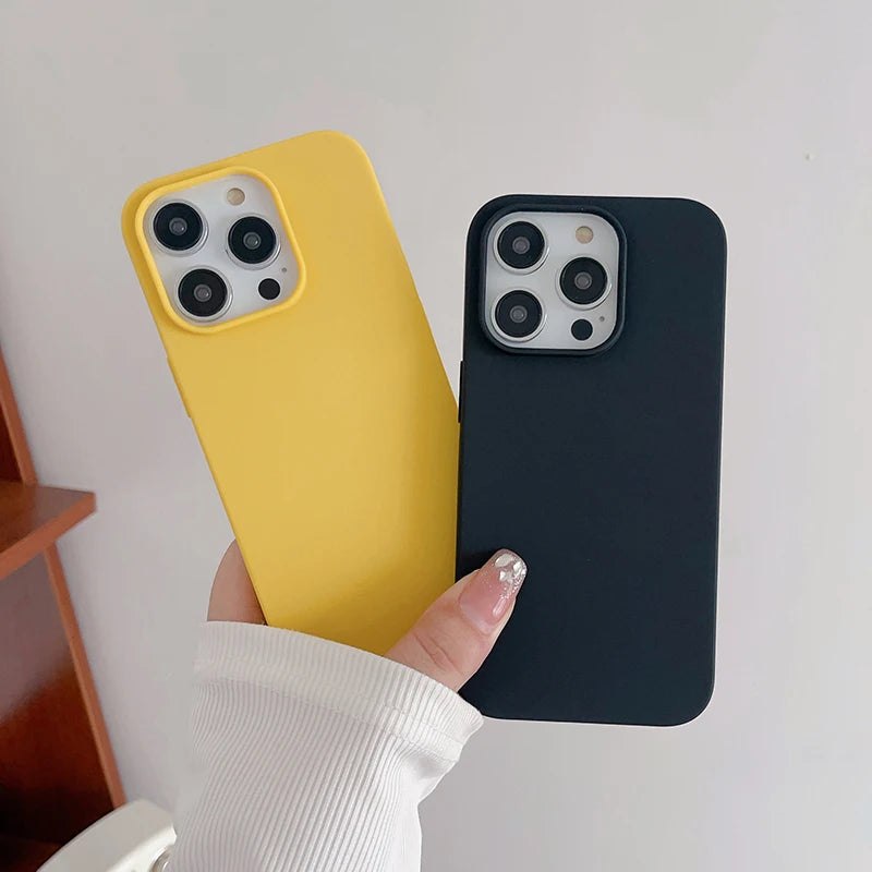 Luxury Candy Color Silicone Case for iPhone 16 15 14 13 12 11 Pro Max