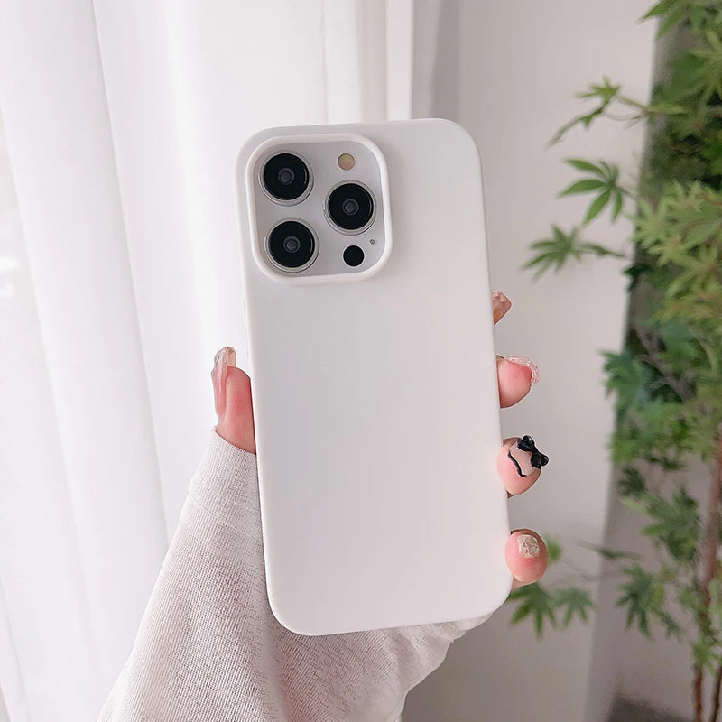 Luxury Candy Color Silicone Case for iPhone 16 15 14 13 12 11 Pro Max