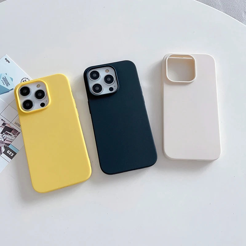 Luxury Candy Color Silicone Case for iPhone 16 15 14 13 12 11 Pro Max